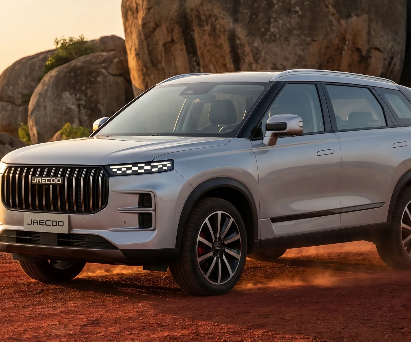 JAECOO J7 wide stance and vertical-slat grille
